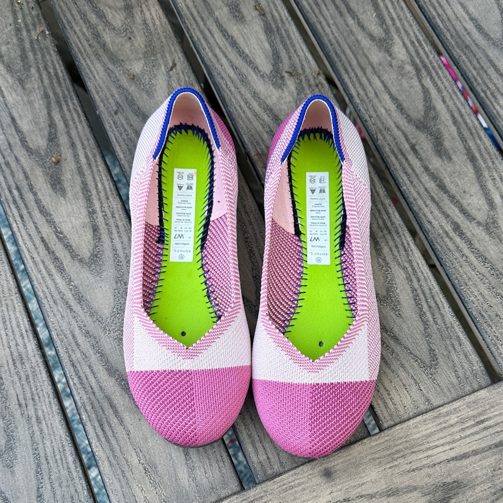 Rothy's Pink and Blue Flats